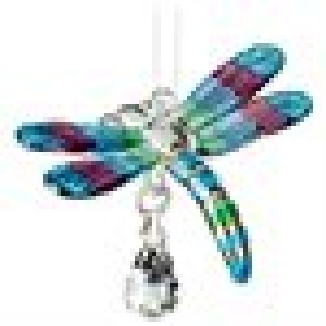 Woodstock Chimes Rainbow Maker Fantasy Glass Dragonfly Suncatcher, Spring Pastels   